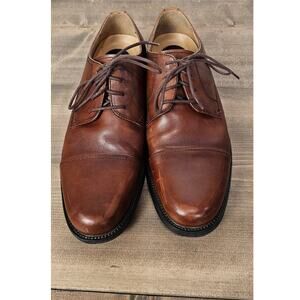 Chaps Mens oxford leather lace up shoes sz10.5 brown casual work some scuffs